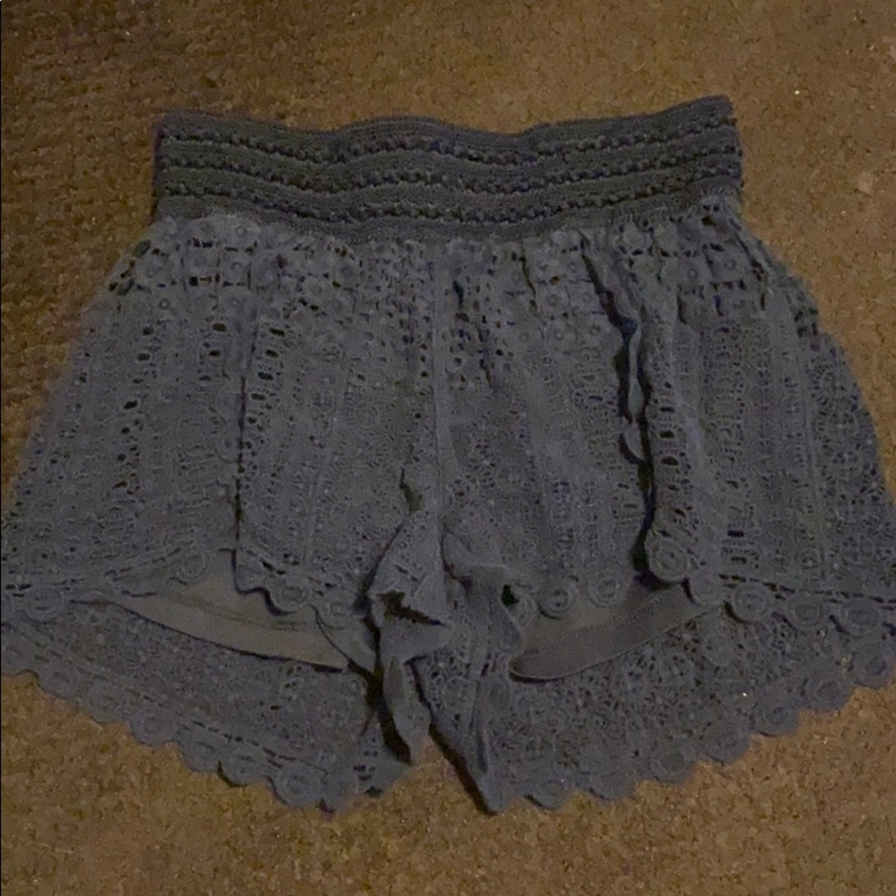 Navy Lace Shorts